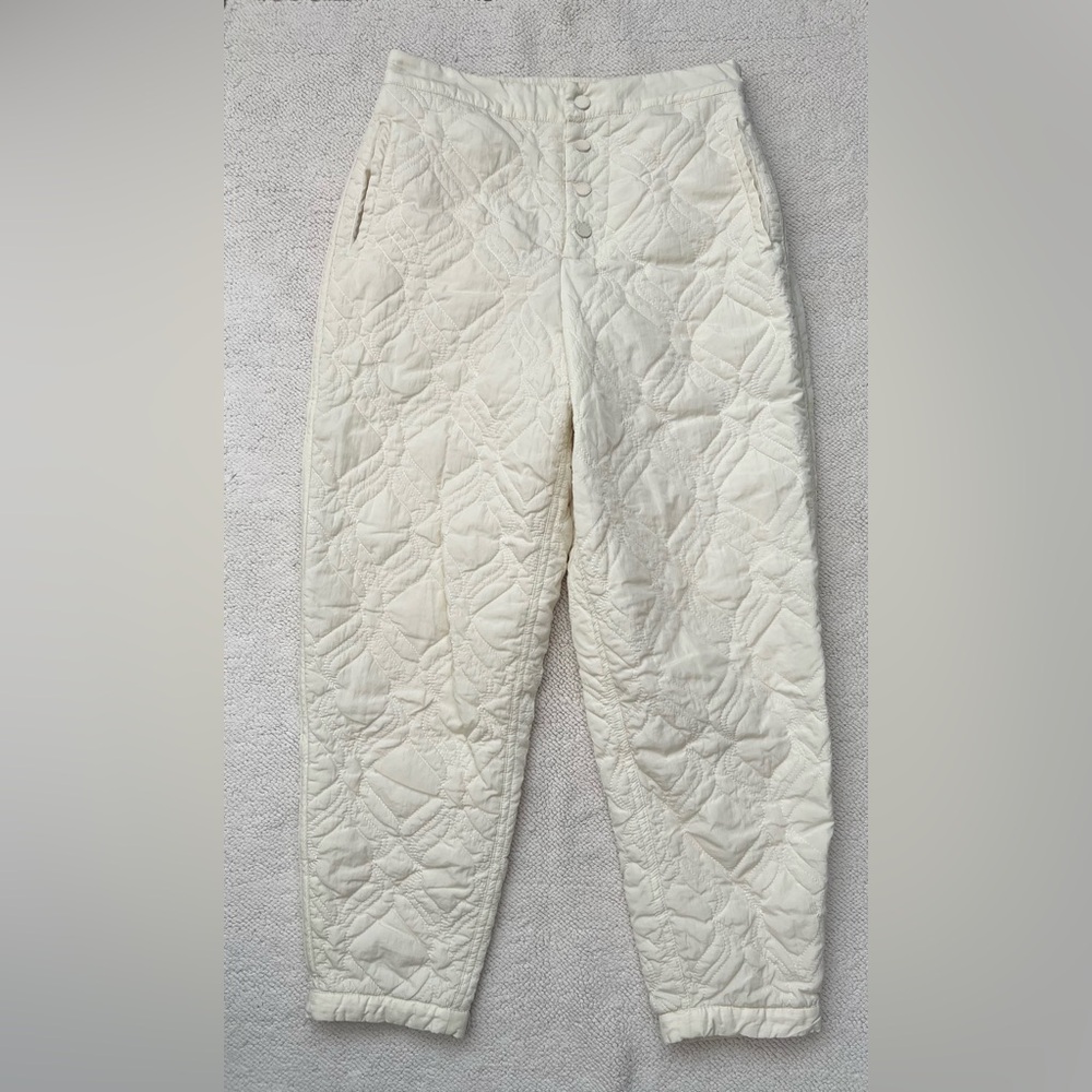 FABLETICS Women’s Apres Ski Quilted Trousers Color: Egret Size: Small